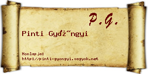 Pinti Gyöngyi névjegykártya